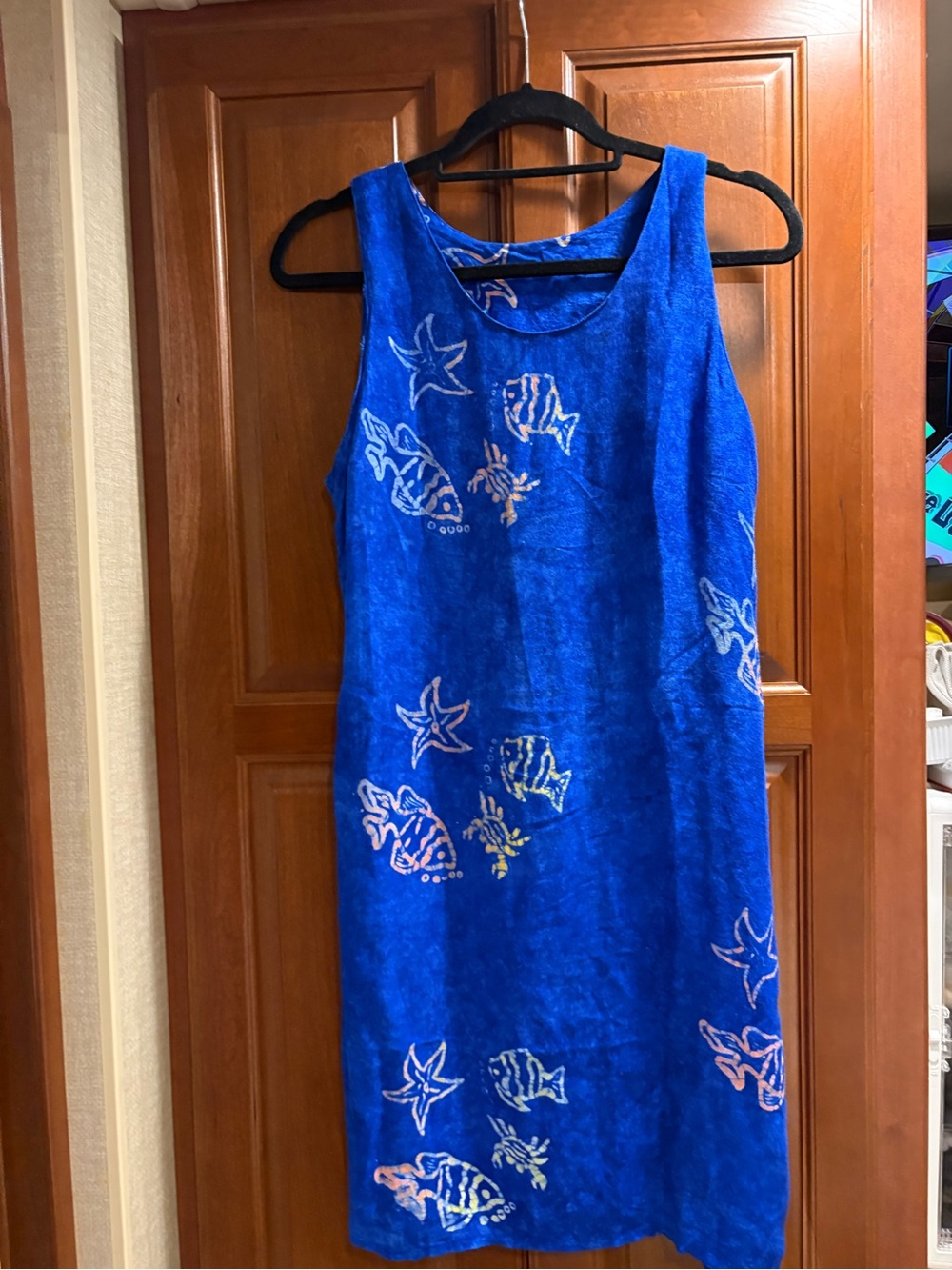Ingear Bright Blue Printed Tank Dress